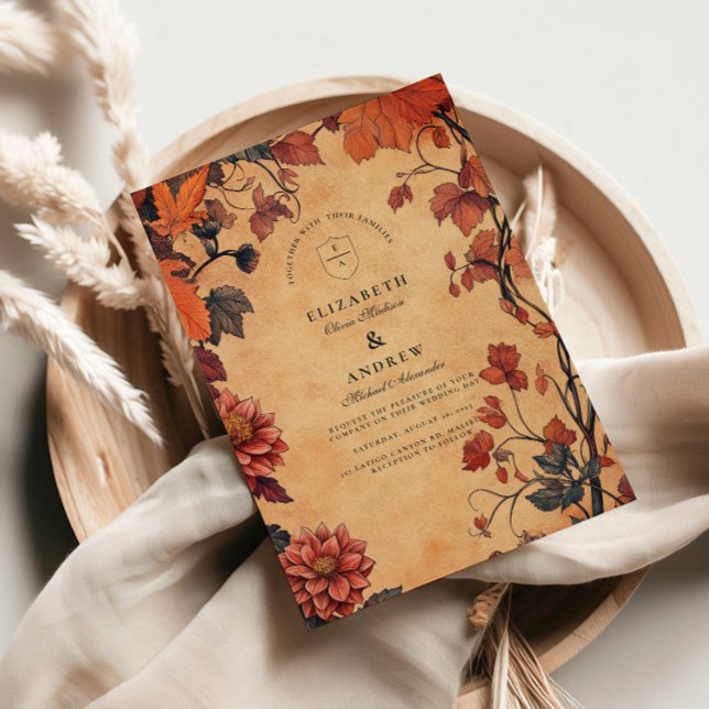 Invitación Boda floral de otoño rústico (Subido por el creador)
