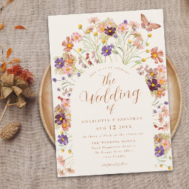 Invitación Boda floral de otoño rústico