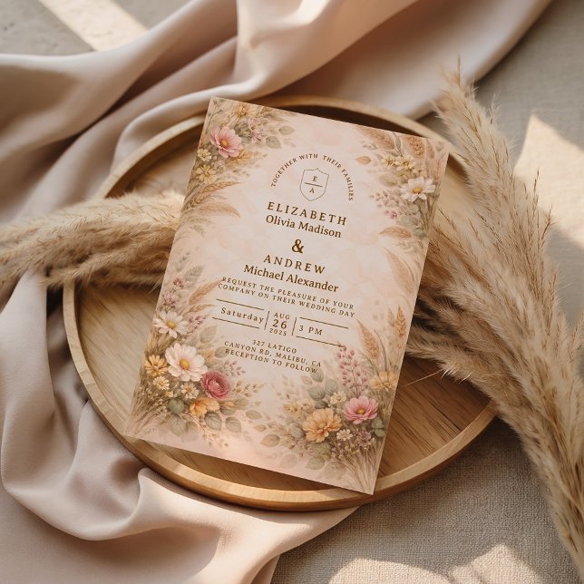 Invitación Boda floral de otoño suave (Subido por el creador)