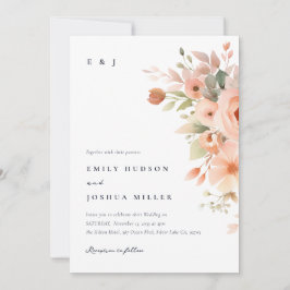 Invitación Boda Floral de Peach Boho