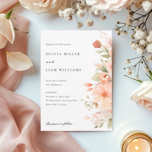 Invitación Boda Floral de Peach Boho