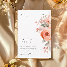 Invitación Boda Floral de Peach Boho