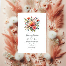 Boda Floral de Peach Fuzz