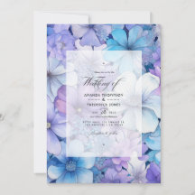Boda floral de plata, azul hielo y lila