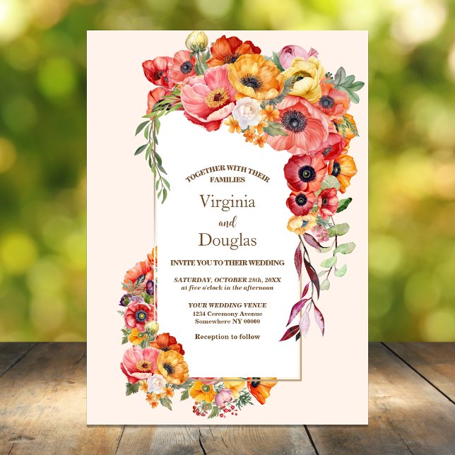 Invitación Boda floral de primavera colorida (Subido por el creador)