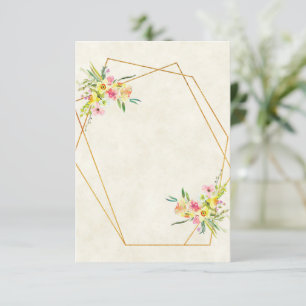 Invitación Boda floral de primavera de presupuesto en blanco