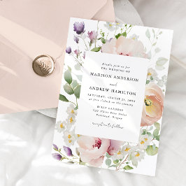 Invitación Boda floral de primavera delgada