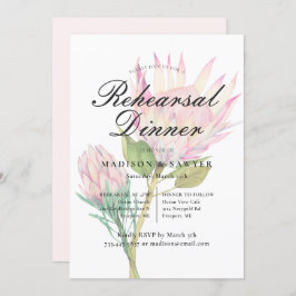Invitación Boda floral de protea rosada exótica Cena