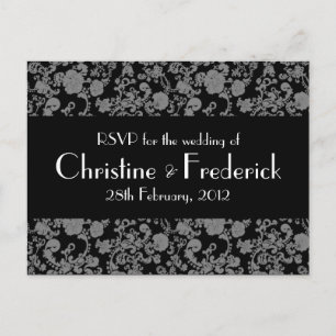 Invitación Boda Floral de Rococo, postal RSVP