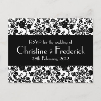 Invitación Boda Floral de Rococo, postal RSVP