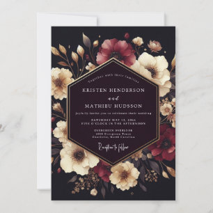 Invitación Boda Floral de Romance de Frutas Profundas
