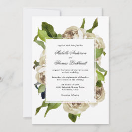 Invitación Boda Floral de Rosa Blanca