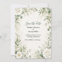 Invitación Boda floral de rosa eucalipto romántico