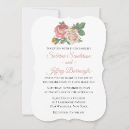 Invitación Boda floral de rosa rosa rosa rosa vintage