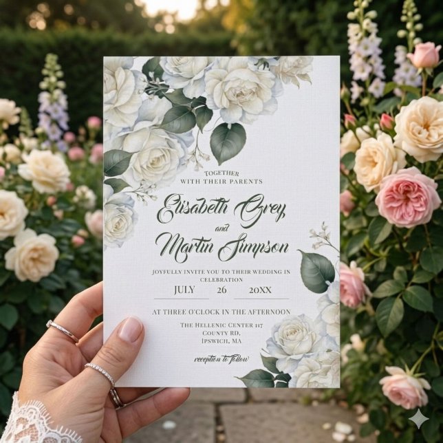 Invitación Boda floral de rosas salvia (Subido por el creador)