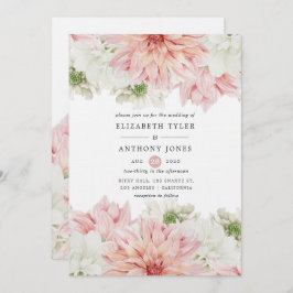 Invitación Boda floral de Rubor Dahlias
