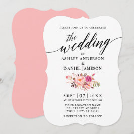 Invitación Boda floral de Rubor rosa