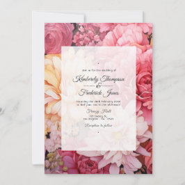 Invitación Boda floral de Rubor y oro