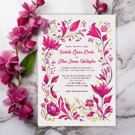 Invitación Boda floral de Spring Magenta Garden