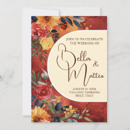 Invitación Boda floral de Sun Boho Terracotta