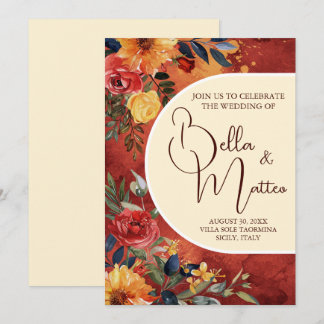 Invitación Boda floral de Sun Boho Terracotta