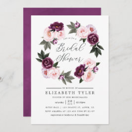 Invitación Boda floral de terciopelo profundo