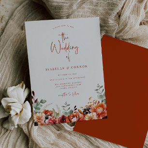 Invitación Boda floral de Terra Cotta Fall