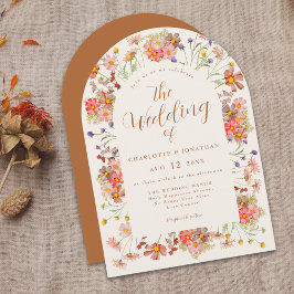 Invitación Boda Floral de Terracota