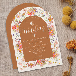 Invitación Boda Floral de Terracota