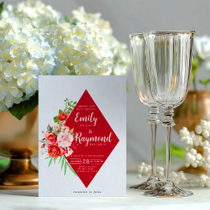 Invitación Boda floral de terracota Borgoña rubor 