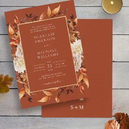 Invitación Boda Floral de Terracotta Caída