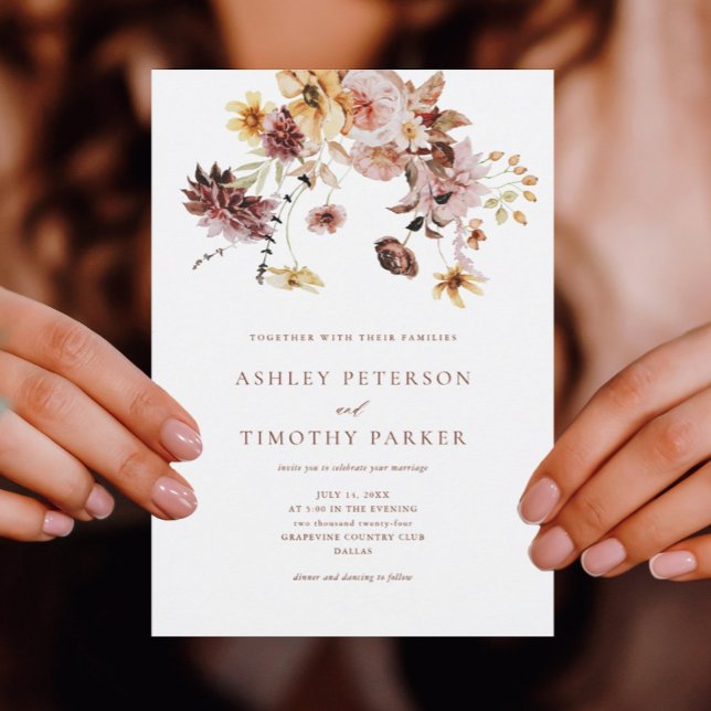 Invitación Boda floral de Terracotta Rustic Fall (Subido por el creador)