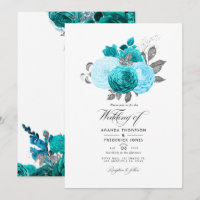 Boda floral de turquesa y plata - Verde azulado