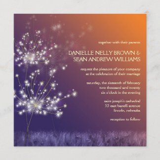Invitación Boda Floral de Twilight Dandelions