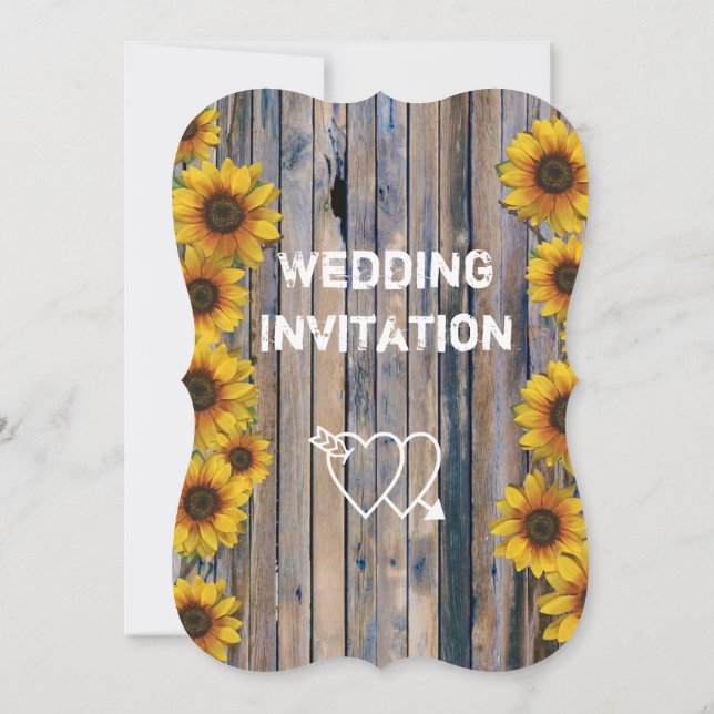 Invitación Boda floral de un país de girasol amarillo ruidoso (Reverso)