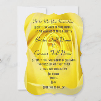 Invitación Boda floral de un país rosa amarillo brillante