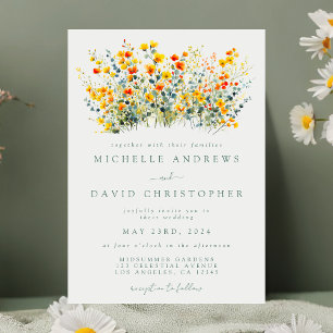 Invitación Boda floral de verano colorido