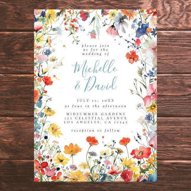 Invitación Boda floral de verano colorido (Subido por el creador)