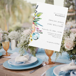 Invitación Boda floral de verano colorido