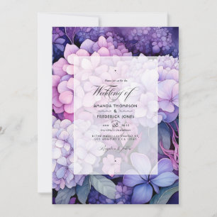 Invitación Boda floral de verano de lila a uva