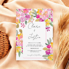 Invitación Boda floral de verano de primavera en el jardín