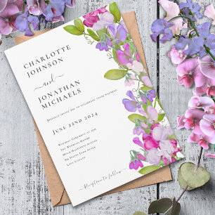 Invitación Boda floral de verano elegante y moderno