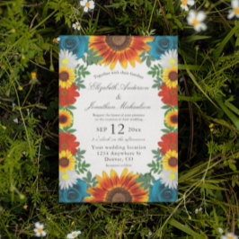 Invitación Boda floral de verano en el patio trasero