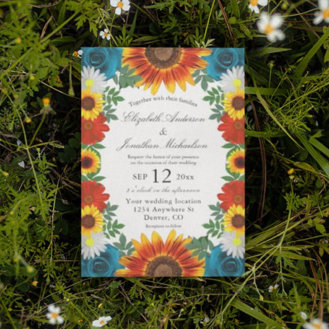 Invitación Boda floral de verano en el patio trasero (Subido por el creador)
