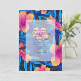 Invitación Boda floral de verano en la playa