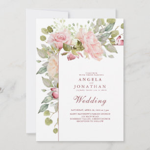 Invitación Boda floral de verano pastel elegante