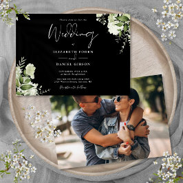 Invitación Boda Floral De Verde Y Blanco En Foto 