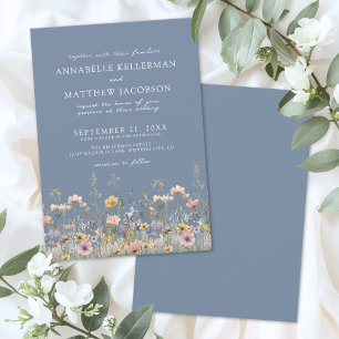 Invitación Boda Floral de Vinca Flor Silvestre