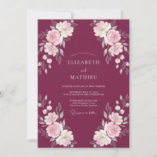 Invitación Boda Floral de Vino