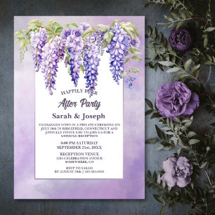 Invitación Boda Floral De Wisteria Púrpura Después Del Fiesta